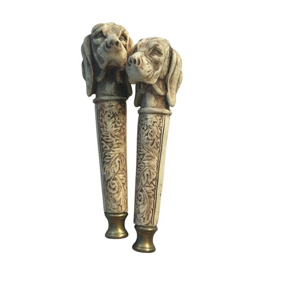 Vintage Mid Century Dog Head Table Magnifying glass handler ONLY